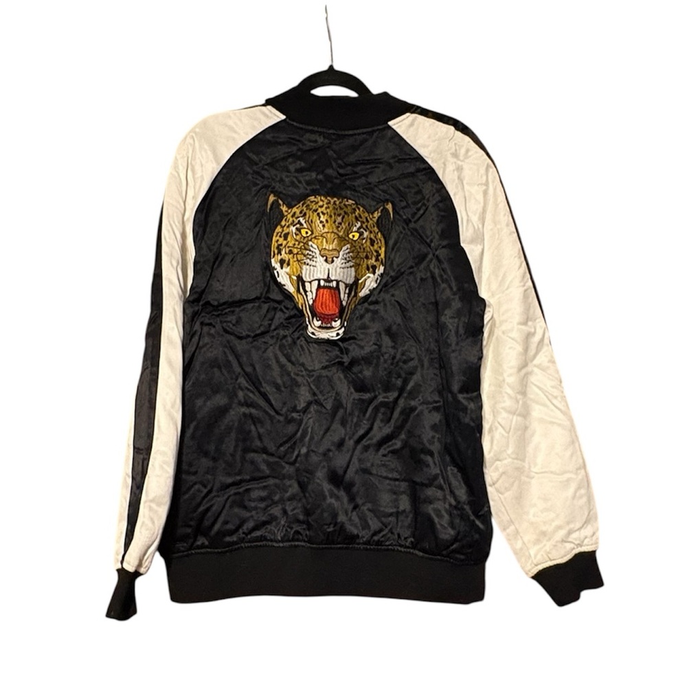 Leopard Satin Bomber Jacket